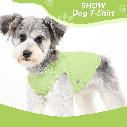 2 Pack Dog Clothes for Small Dogs Summer Dog Shirt Vest Girl Boy Lightweight Puppy T-Shirts Blank Soft and Cool Pet Clothing Sleeveless Medium Large Dog Outfit (Black+Avocado Green, X-Small)