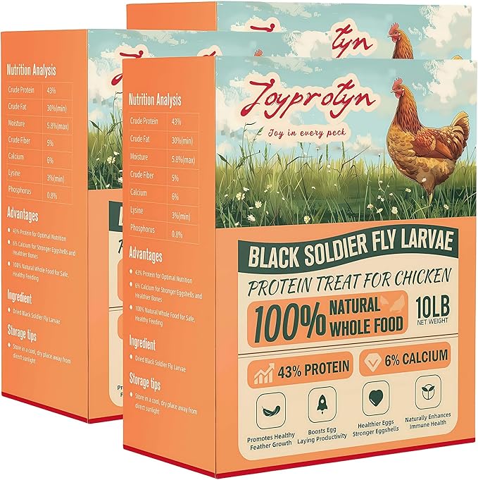 30LB Non-GMO Dried Black Soldier Fly Larvae for Chicken – 85X More Calcium Grubs Than Mealworms for Strong Eggshells & Healthy Growth - High Protein for Chickens, Birds, Ducks, Geese & Pets