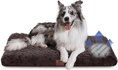 American Kennel Club Orthopedic Memory Foam Dog Crate Mat, Egg Crate Foam Cushion, Washable Cover, Non-Slip Base, Eases Joint Pain, Breathable, Durable, 36x23, Brown