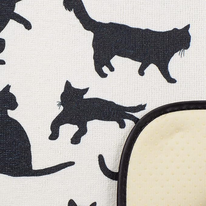 Bone Dry Machine Washable, Ultra Absorbent Pet Mat, 12x18, Cat Silhouette