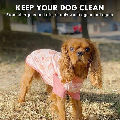 Spark Paws Sunblock Dog T-Shirt, SPF30 Protection, Lightweight Breathable Quick Dry for Dogs with Sensitive Skin - Watermelon & Peach (Set of 2) - XL