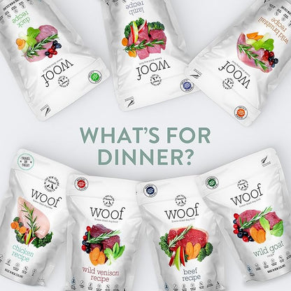 The New Zealand Natural Pet Food Co Woof Freeze Dried Dog Food - Wild Venison, High Protein, Dog Food Topper & Dog Treats, All Life Stages, 1.76 oz