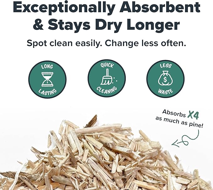 All Walks 40 Liters(4 x 10L Bags) Premium Natural Hemp Bedding, Odor Control, Low Dust, Highly Absorbent, for Rabbits, Hamsters, & Small Animals, Biodegradable, Made in USA