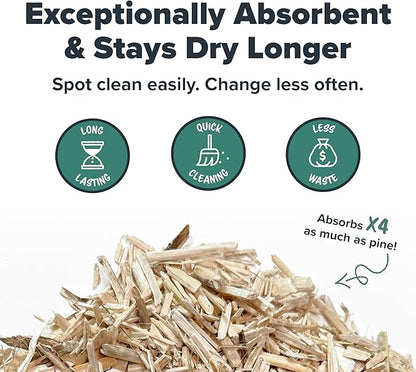 All Walks 40 Liters(4 x 10L Bags) Premium Natural Hemp Bedding, Odor Control, Low Dust, Highly Absorbent, for Rabbits, Hamsters, & Small Animals, Biodegradable, Made in USA