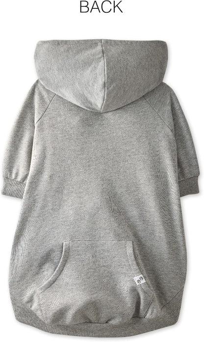 Pet Passion Rocky – The Original Lightweight Hooded Tee 100% Organic Cotton Dog Hoodie Pet Coat Sweater for All Sized Dogs, Original Heather Gray, Large (40-60 lbs)