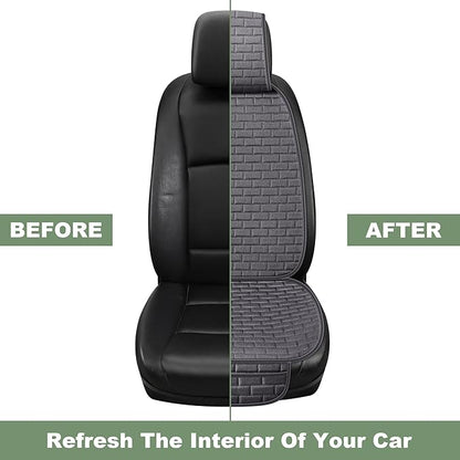 VarCozy Linen Car Seat Covers, Breathable Front Pair Seat Covers for Cars with Non-Slip Protector for All Seasons, Universal Front Seat Covers for Cars, SUVs, Trucks
