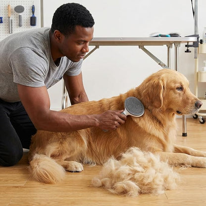 Cat Brush for Shedding for Indoor Cats & Dog Brush for Shedding - Perfect for Long & Short Haired Pets,Pet Brush for Dogs and Cats - Deshedding & Grooming Tool (Gray)