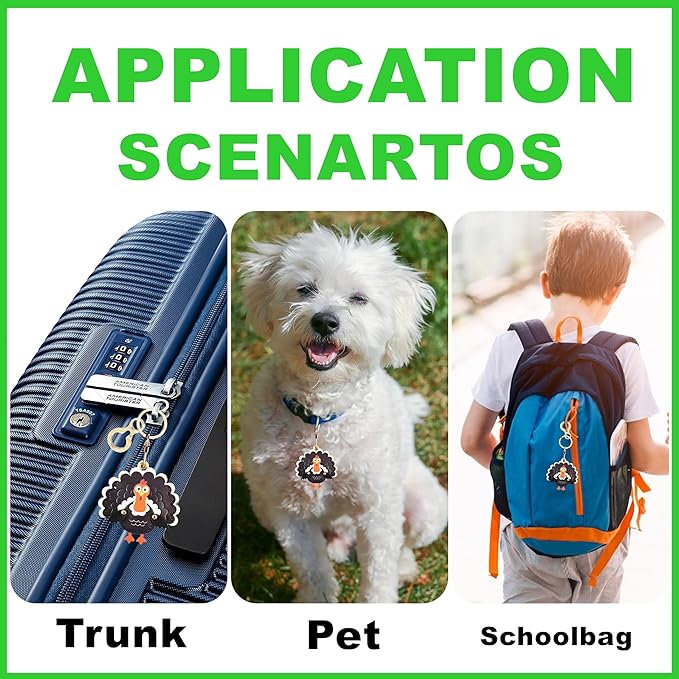 BORKUANA Leather Keychain Holder Case Compatible with AirTag,Cute Protective Cover with Keyring