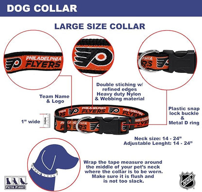 Pets First NHL Collar for Dogs & Cats. Adjustable, Cute, & Stylish! The Ultimate Hockey Fan Collar!