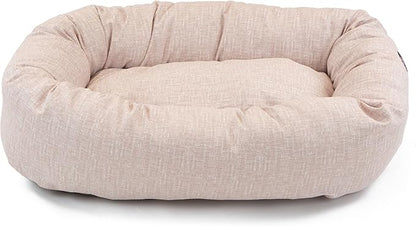 Majestic Pet 24 Inch Bagel Calming Dog Bed Washable – Cozy Soft Round Dog Bed with Spine Support for Dogs to Rest Their Head - Fluffy Donut Puppy Mat 24x19x7 (Inch) Small – Pink