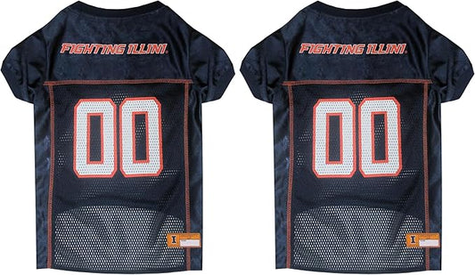 NCAA College Illinois Fighting Illini Mesh Jersey for Dogs & Cats, Medium. Licensed Big Dog Jersey with Your Favorite Football/Basketball College Team (Pack of 2)