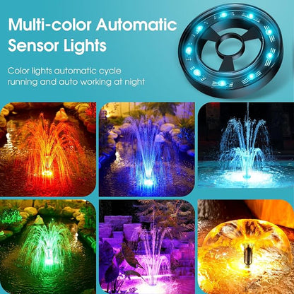 RGB Pond Filter with Pump Fountain Kits, 660GPH Pond Filter Box With 40W Pond Pump & RGB Auto-Cycle LED Lights, Koi Pond Filters for Outdoor Ponds Clean, Clear, and Add Water Features