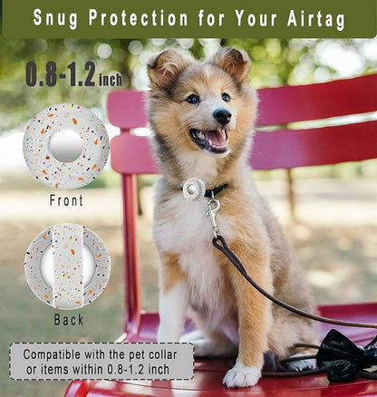 for Airtag Holder for Dog Collar, Cibaabo Silicone Air Tag Case Cover | for 0.8-1.2inch Pet Collar | doesn't dangle | Compact | Easy Installation | Compatible with Apple Airtags
