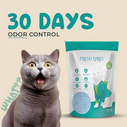 Silica Crystal Cat Litter | Unscented, Lightweight, Non-Clumping, Low Dust & Tracking, Long-Lasting Odor Control Cat Litter for Cats and Kittens | 6 Lb Bag of Crystal Litter