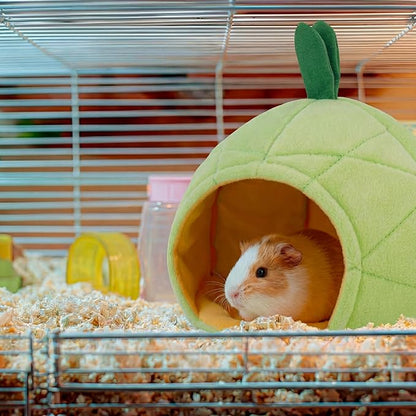 Jetec 2 Pcs Hamster Hammock Soft Bed Small Pet Animals Hamster Hanging House Cage Nest for Guinea Pig Rat Chinchilla Sleep and Play, Banana and Pineapple (Green)