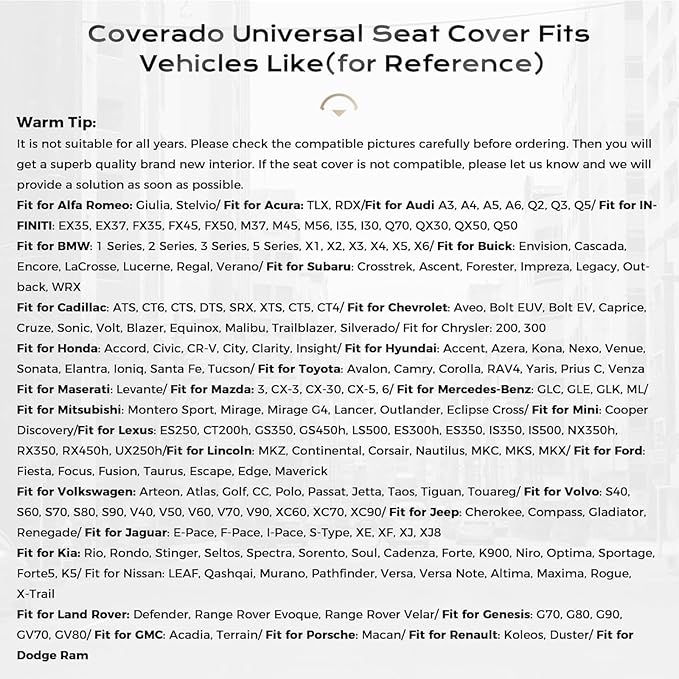 Coverado Seat Covers for Cars, Automotive Seat Covers for Front Seat, Leather Car Seat Covers, Waterproof Car Seat Protector, Universal Car Seat Cushions Fit for Most Cars SUV Trucks (Black&Pink)