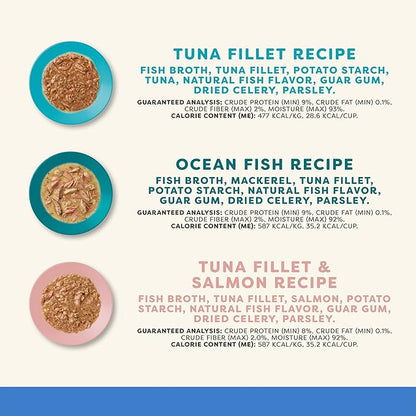 Applaws Natural Wet Cat Food in Gravy, Limited and Natural Ingredients, High Protein with No Artificial Additives, Fish Selection in Gravy (8X 2.12 oz Easy-Open Cups)