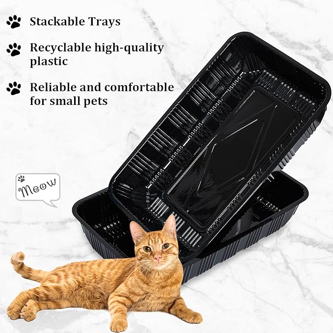 Tessco 15 Pcs Disposable Litter Box for Cats Kitty Disposable Paper Litter Box Trays Portable Cardboard for Small Pets Animals, Guinea Pig, Bunny Cage Liner Home Outdoor Travel, 16.7 x 10.5 x 3.4 Inch