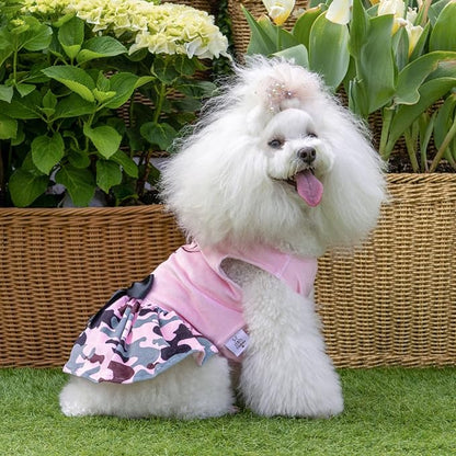 CuteBone Daddy's Little Girl Dog Dress for Small Dogs Pink Skirt Puppy Velvet Dresses Dog Clothes CVA21S-D