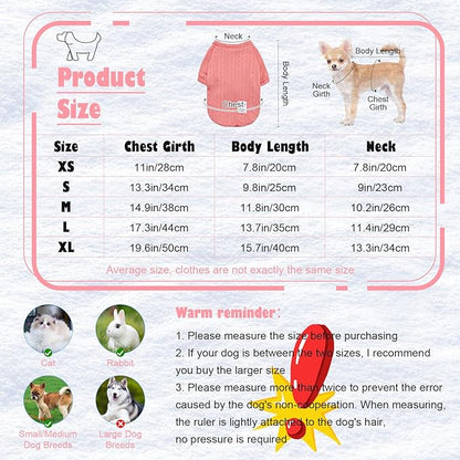 6 Pack Dog Clothes for Small Dogs Girl, Soft and Breathable Puppy Kitten Dog Shirts with Letters for Pet Cats, Summer Dogs' T-Shirts Apparel Sleeveless Vests for Chihuahua Yorkies (XS)