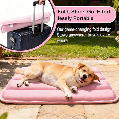 pobopobo Dog Crate Pad, Ultra Soft & Anti-Slip Kennel Mat, Secure Fit for Metal Crates & Dog Cages, Washable Cozy Bed for Small Medium Large Dogs (Pink, M(28"*16"*1.5"))