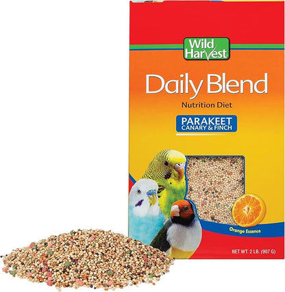 Wild Harvest Daily Blend for Parakeet, Canary, Finch & Small Birds, 2 Pounds (Pack of 4)
