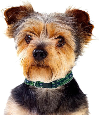 Pets First NFL Seattle Seahawks Licensed PET COLLAR, Small - Heavy-Duty, Strong, and Durable Dog Collar. Available in 31 Football Teams and 4 Sizes