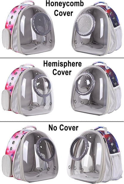 Pet Carrier Backpack for Large Cats and Small Dogs up to 20 Pounds, Space Capsule Astronaut Clear Bubble Backpack for Travel Hiking Camping Cat Carry Transport Book Bag (Galaxy Blue, Front Extension)