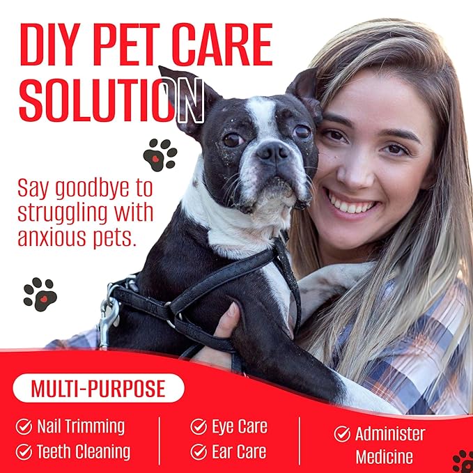Dog Grooming Hammock for Dogs – Pet Restraint for Nail Trimming with Pet Nail Clipper – Dog Sling for Grooming, Pet Hammock for Nail Cutting & Grooming Harness (Legs Spacing: 9-12”)/Max W:30lb)