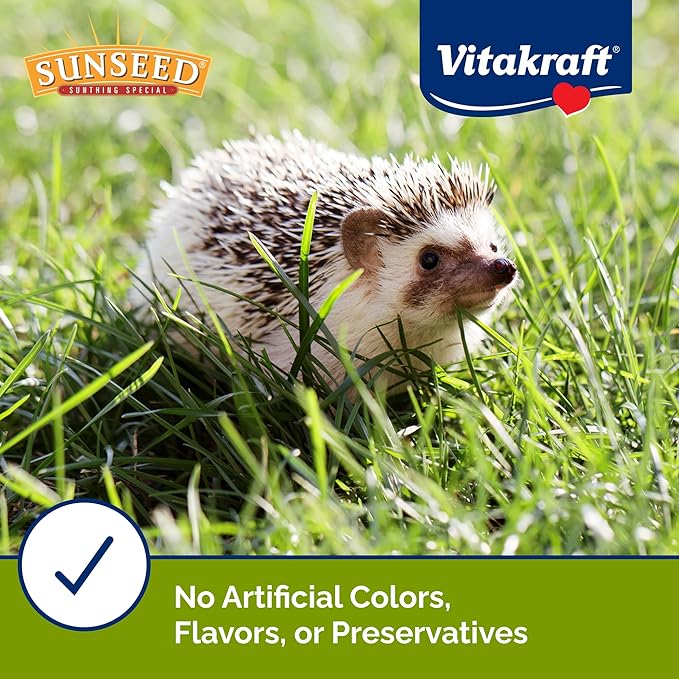 Sunseed Vita Prima Hedgehog Food - High-Protein Poultry, Seafood, and Mealworm Food Blend - Vitamin-Fortified for Happy and Healthy Hedgehogs 1.56 Pound (Pack of 1)