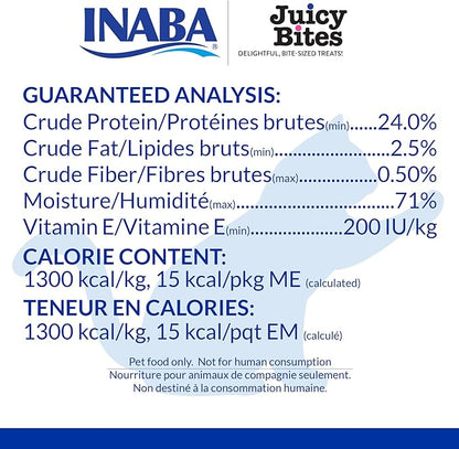INABA Juicy Bites, Moist & Chewy Cat Treats with Vitamin E and Green Tea Extract, 0.4 Ounces per Pouch, 18 Pouches (3 per Bag), Tuna and Chicken