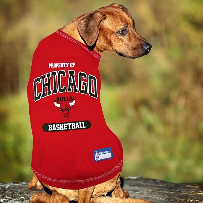 Pets First NBA Licensed Hoodies & T-shirt for Dogs & Cats, Chicago Bulls, Large