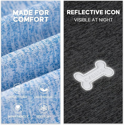 KYEESE 2 Pack Dog Shirts Quick Dry Soft Stretchy Dog T-Shirts with Reflective Label Tank Top Sleeveless Vest Sun Protection Pet Clothes for Small Dogs, Large, Light Blue+Grey