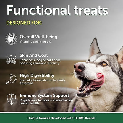 Nature's Protection Low Calorie Dog Treats for Training - Functional Treats for Digestion, Perfect for Small, Medium & Large Breed Dogs with Light Fur (Superior Care - White Fish & Rice, 5.29 oz)