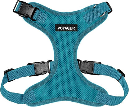Voyager Step-in Pet Harness - All Weather Mesh, Adjustable Step in Harness for Cats and Dogs by Best Pet Supplies - Turquoise, L