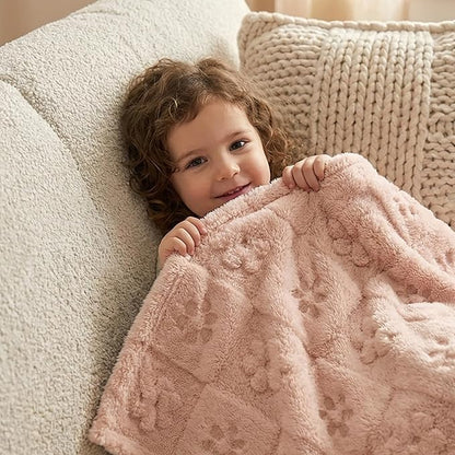 Americanflat 50x60 Jacquard Fleece Throw Blanket - Soft and Breathable Throw Blanket for Couch, Bed, Chair - Fleece Blankets Perfect for Home, Bedroom, or Outdoor Use - Flower Design in Pink