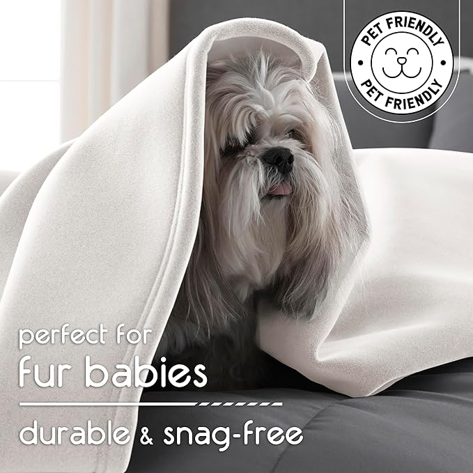 Vellux Original Twin Blanket - Soft Nylon Insulated Blanket for Bed Couch - Lightweight Machine Washable All Season - Pet Friendly Durable Wont Pill or Lint – 66x90 – Ivory