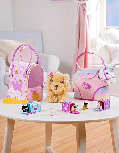 Pucci Pups – Plush Pet– Dog Carrier – Toy Unicorn – Rainbow Bag & Sparkly Comb – Stuffed Animal – 3+ Years