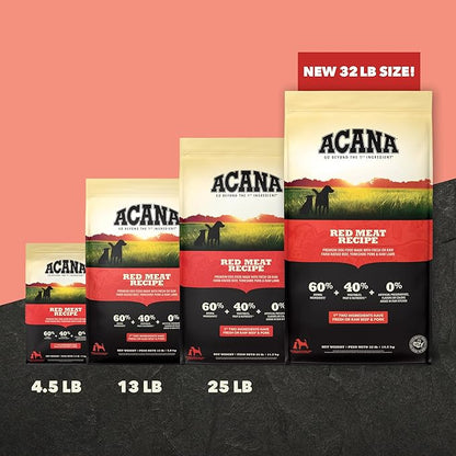 ACANA Grain Free Dry Dog Food Red Meat Recipe 4.5lb Bag
