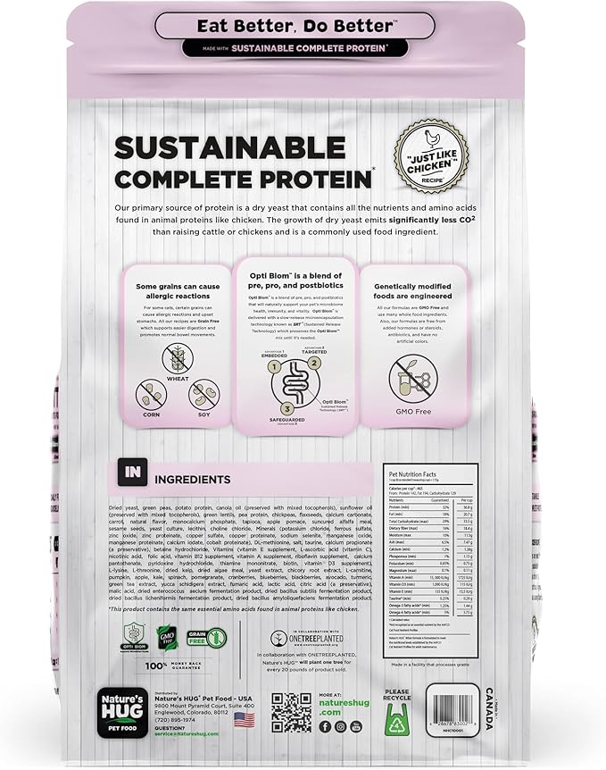 Nature's HUG Hypoallergenic Dry Cat Food for Kitten Growth – Complete & Balanced Nutrition, Sensitive Stomach Support, High-Protein, Grain Free – 4lb