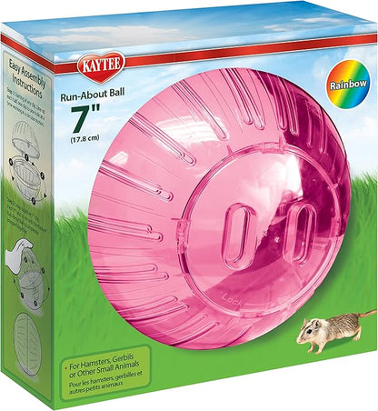 Kaytee 7" Assorted Color Run-About Exercise Ball For Pet Hamsters & Gerbils