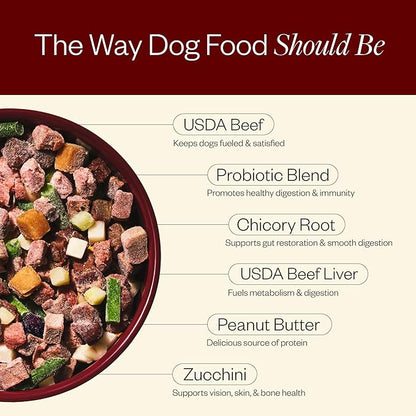 Maev Human-Grade Beef Dog Food, Weight & Digestion Formula, Whole Ingredient, Gluten-Free, High Protein Puppy & Dog Food, 10 lb