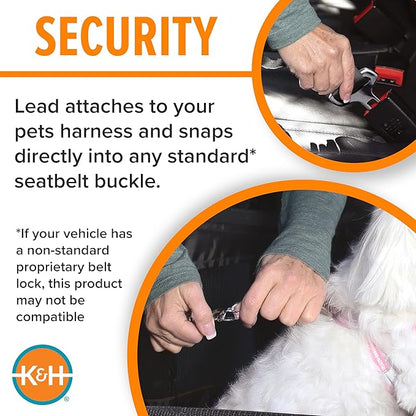 K&H Pet Products Buckle N Go Dog Car Seat for Large Dogs, Waterproof Fabric, Breathable Mesh Sides, Adjustable Seat Belt Leash, Carseat for Medium to Large Pets, Car Seat Cover - 21 X 19 X 19in