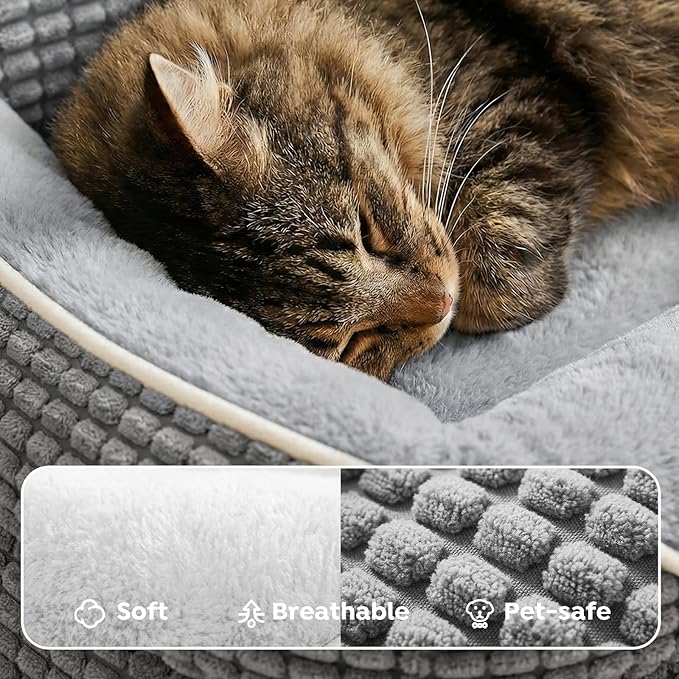 Veehoo Cute Small Dog Bed, Orthopedic Waterproof Pet Beds for Small Dogs, High Back Non-Slip Bottom and Egg-Crate Foam Puppy Couch Sofa with Washable Removable Cover Grey, 24"