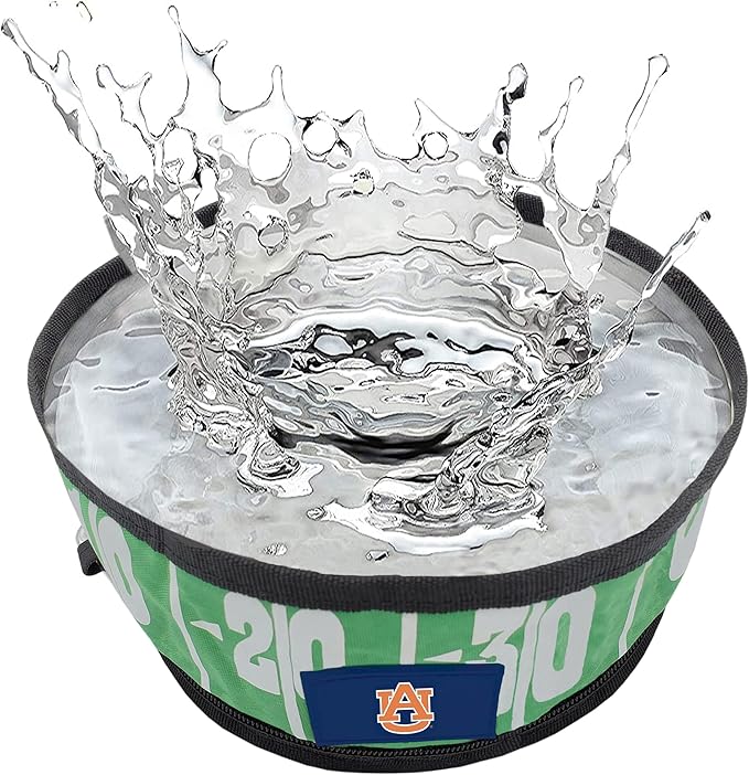 Pets First NCAA Auburn Tigers Collapsible Dog Travel Bowl Set, 2 Pack Food & Water Bowls for Dogs, Best Portable & Lightweight Leak-Proof Dog Bowls for Travel
