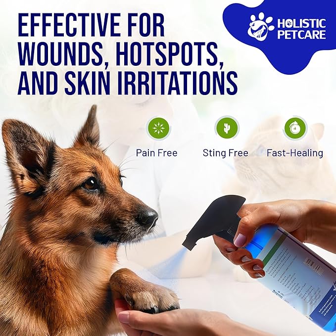 Holistic Pet Care Colloidal Silver for Dogs, Cats, Horses & Birds – 20 PPM Wound Care, Hot Spot Treatment, Skin Relief & Immune Support – All-Natural Pet Colloidal Silver Solution, Spray Bottle (16oz)
