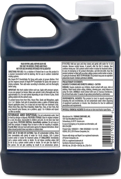 Farnam Repel-X pe Concentrated Fly Spray for Horses, Just Add Water 16 Ounces (Pack of 2)