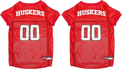 NCAA College Nebraska Huskers Mesh Jersey for Dogs & Cats, Medium. Licensed Big Dog Jersey with Your Favorite Football/Basketball College Team (Pack of 2)