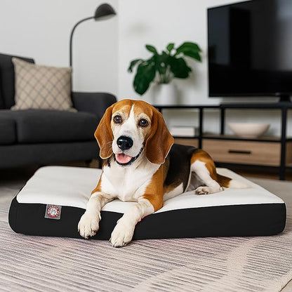 Majestic Pet 34x24x3 Inch Black Orthopedic Memory Foam Rectangle Dog Bed – Medium Size Crate Dog Bed for Dogs with Joint Pain, Arthritis – Durable Pet Mattress with Egg Crate Foam, Washable Cover