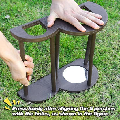 Chicken Perch with Swing & Mirror, Waterproof PVC Roosting Stand for Hens Activity Gym for Chick Toys & Bantams, Durable Easy-Clean Brooder Coop